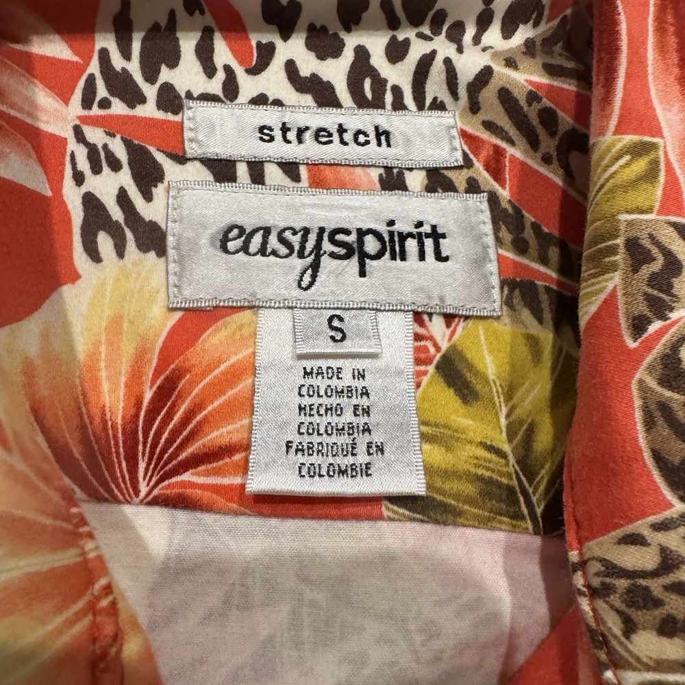 Vintage 90s Womens Small Chino Jacket Tropical Cotton Stretch Zebra Print Floral - Picture 4 of 8